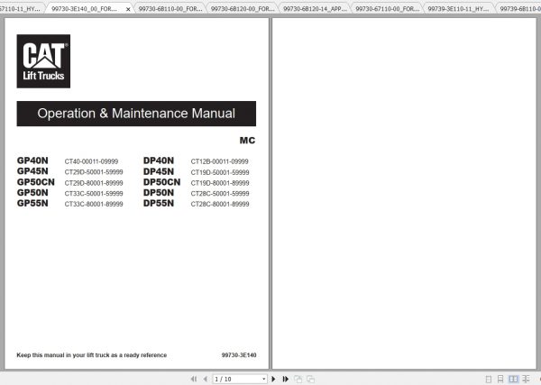 Caterpillar Lift Truck GP55N Service Manuals 1