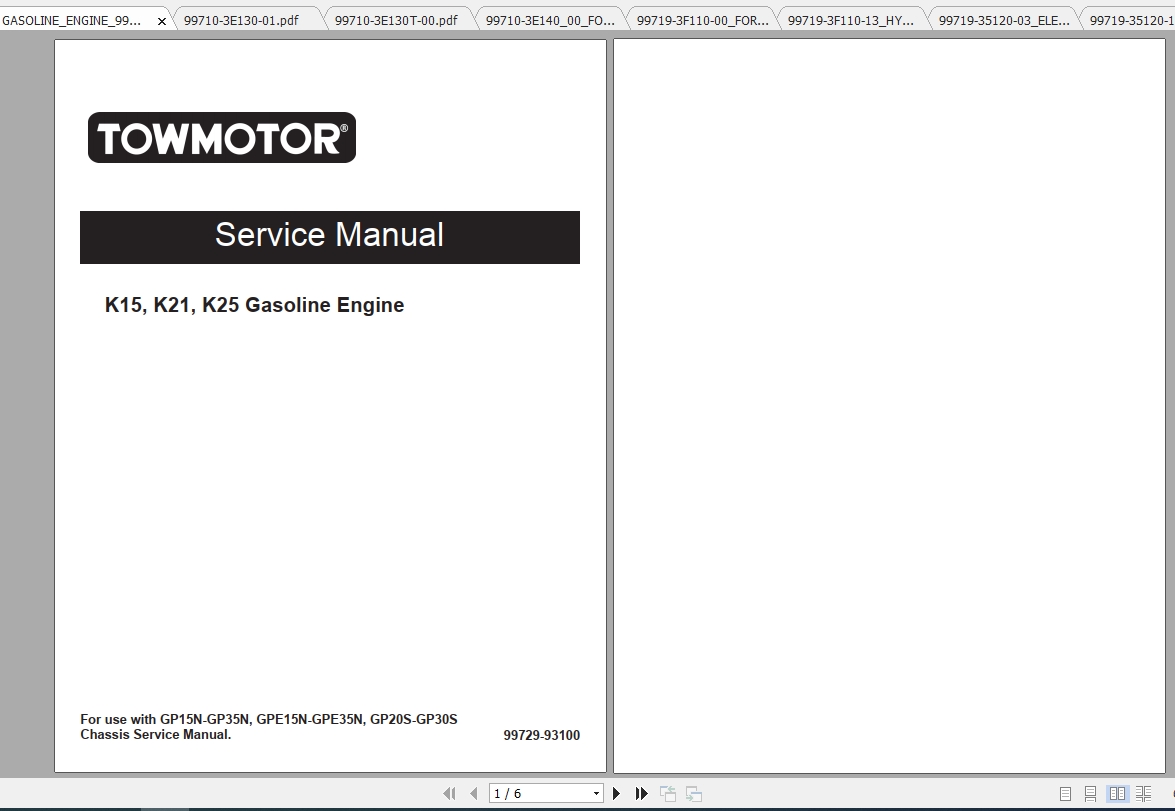 Caterpillar Lift Truck GPE20CN Service Manuals 1