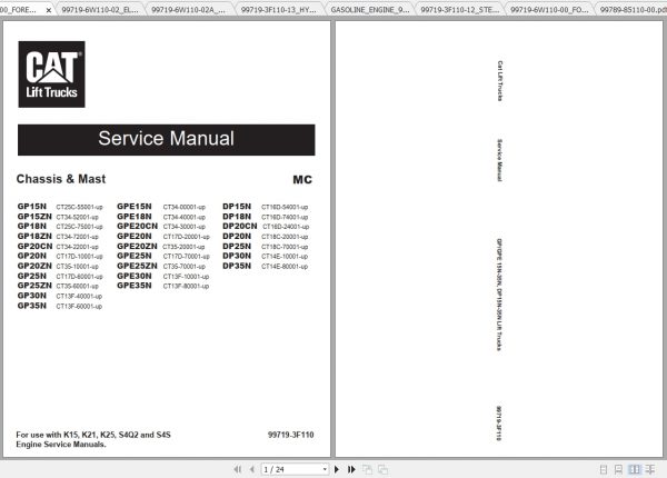 Caterpillar Lift Truck GPE25N Service Manuals 1