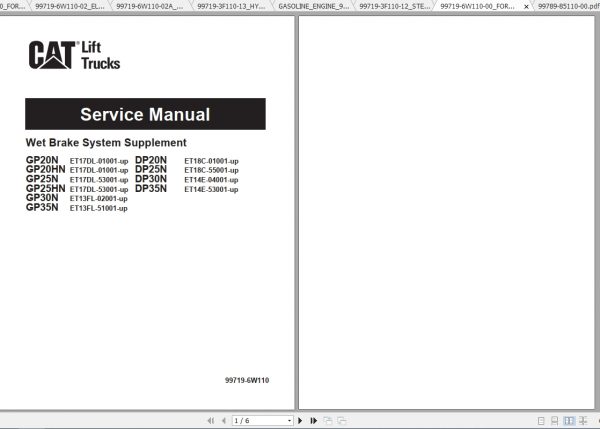 Caterpillar Lift Truck GPE25N Service Manuals 2
