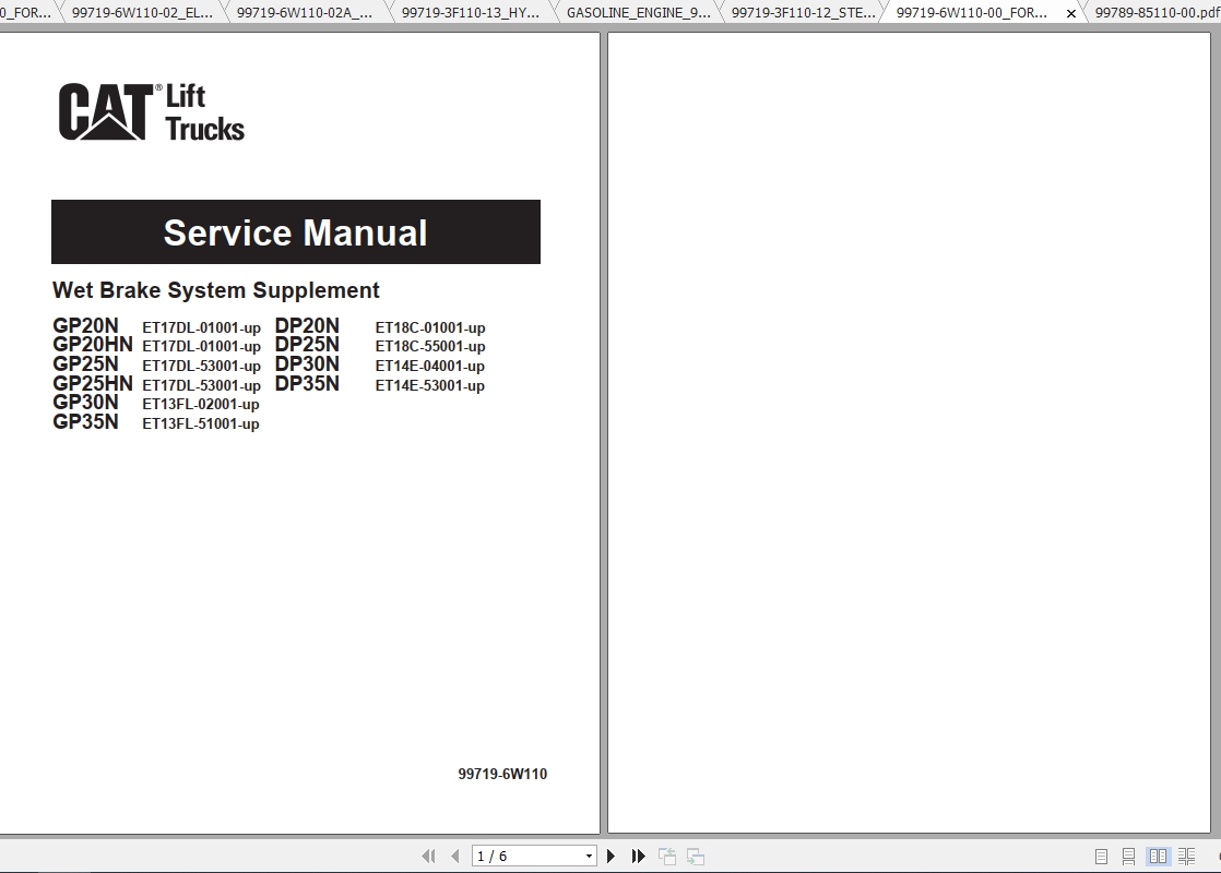 Caterpillar Lift Truck GPE25N Service Manuals 2