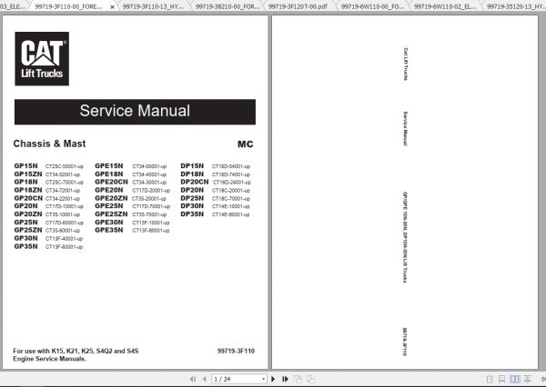 Caterpillar Lift Truck GPE25ZN Service Manuals 2