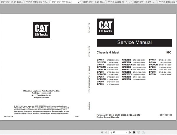 Caterpillar Lift Truck GPE30N Service Manuals 2