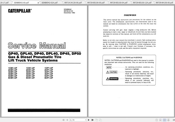Caterpillar Lift Truck GPL40 Service Manuals 1