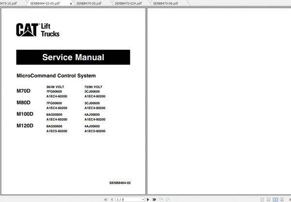 Caterpillar Lift Truck M100D 36 48V Service Manuals 1