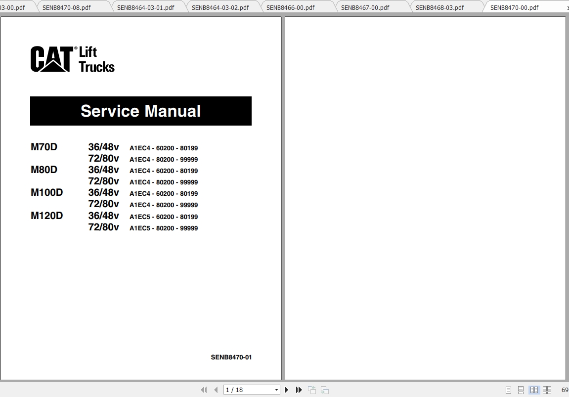 Caterpillar Lift Truck M100D Service Manuals 1
