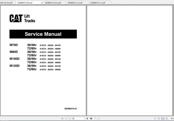 Caterpillar Lift Truck M120D 36 48V Service Manuals 1