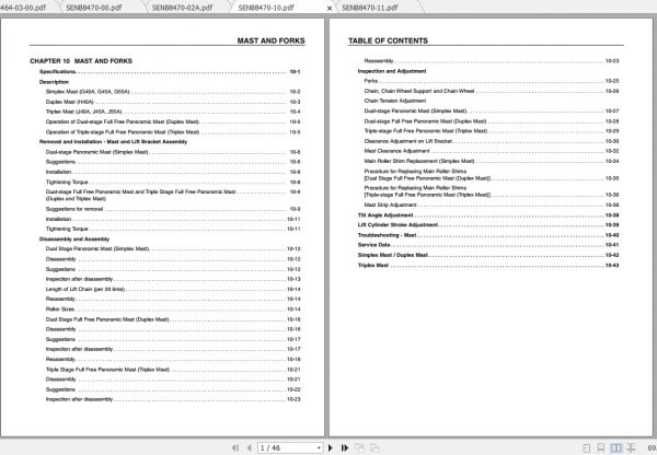 Caterpillar Lift Truck M120D 36 48V Service Manuals 2