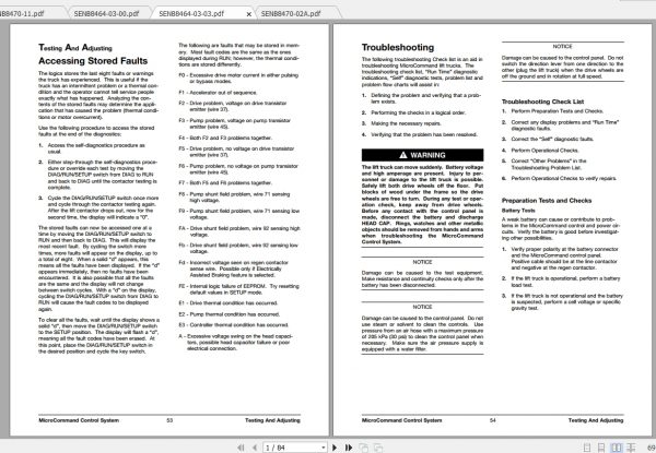 Caterpillar Lift Truck M120D 72 80V Service Manuals 2Izfc