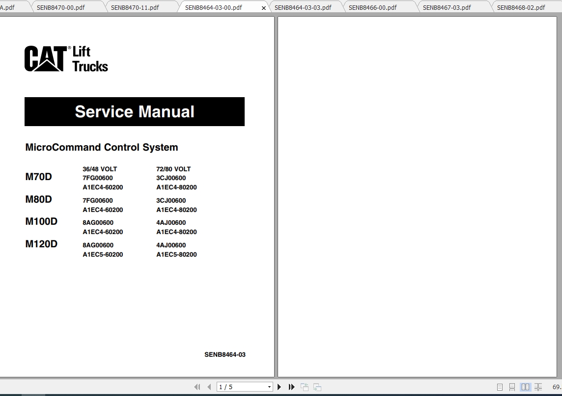Caterpillar Lift Truck M80D Service Manuals 1
