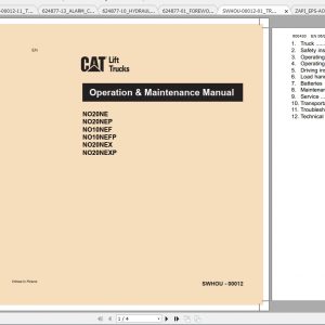 Caterpillar Lift Truck NO20NEX Service Manuals 2