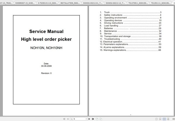 Caterpillar Lift Truck NOH10N Service Manuals 1