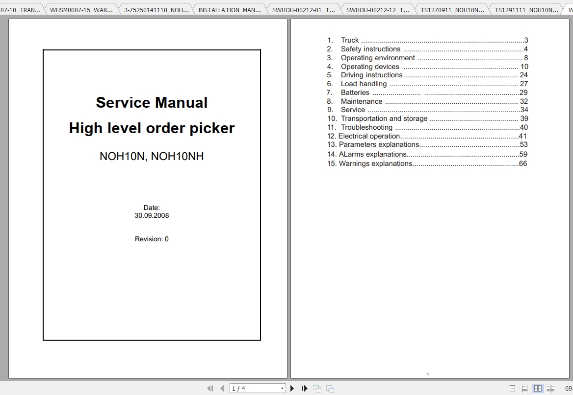Caterpillar Lift Truck NOH10N Service Manuals 1