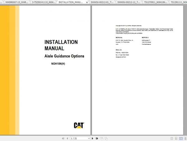 Caterpillar Lift Truck NOH10N Service Manuals 2