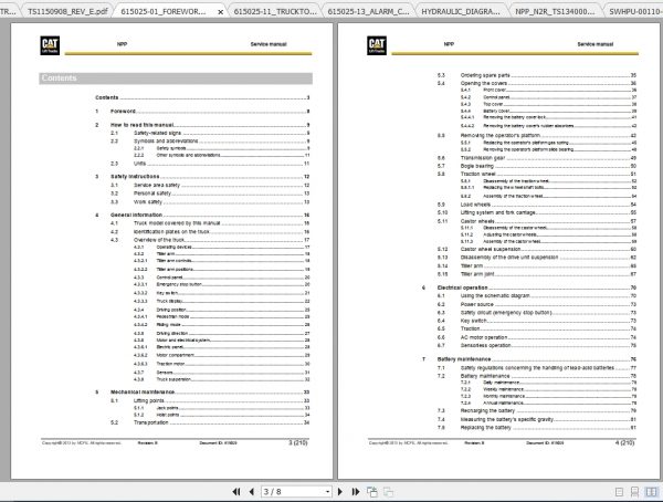 Caterpillar Lift Truck NPP20N2R Service Manuals 3