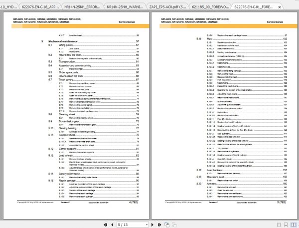Caterpillar Lift Truck NR14N2HS Service Manuals 2