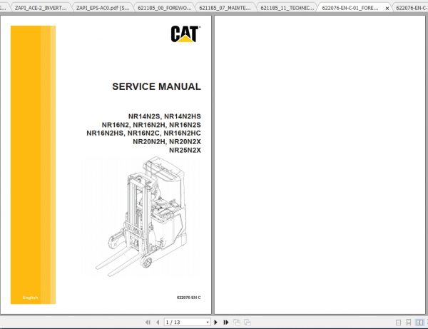 Caterpillar Lift Truck NR16N2H Service Manuals 1