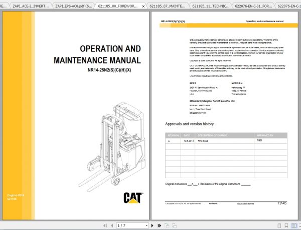 Caterpillar Lift Truck NR16N2H Service Manuals 2
