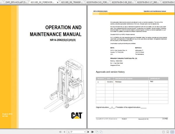 Caterpillar Lift Truck NR16N2S Service Manuals 2