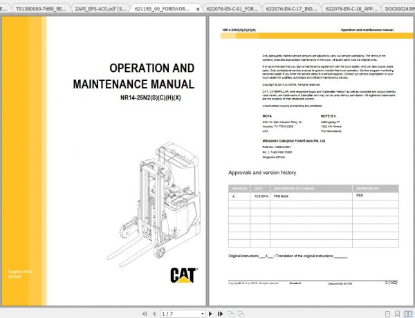Caterpillar Lift Truck NR16N2 Service Manuals 2