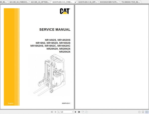 Caterpillar Lift Truck NR20N2H Service Manuals 1