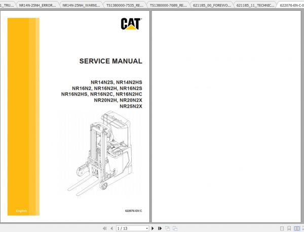 Caterpillar Lift Truck NR25N2X Service Manuals 1
