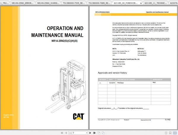Caterpillar Lift Truck NR25N2X Service Manuals 2