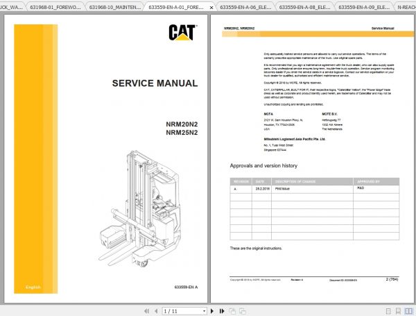 Caterpillar Lift Truck NRM20K Service Manuals 1 1