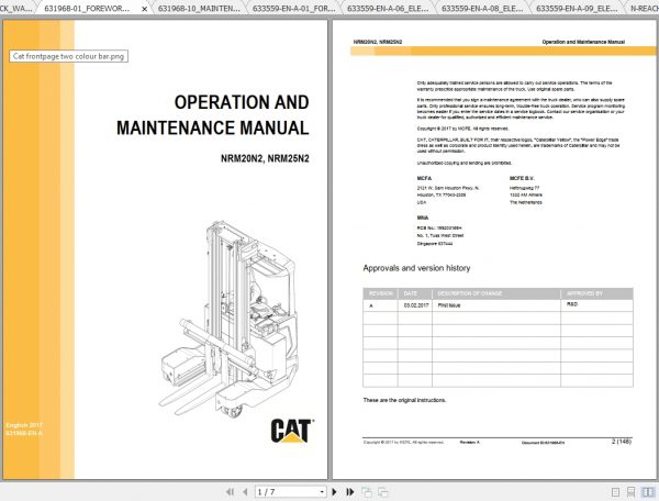 Caterpillar Lift Truck NRM20N2 Service Manuals 2