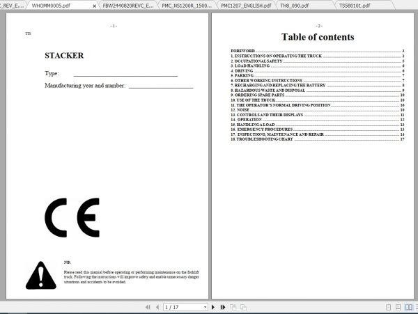 Caterpillar Lift Truck NS1500R Service Manuals 2