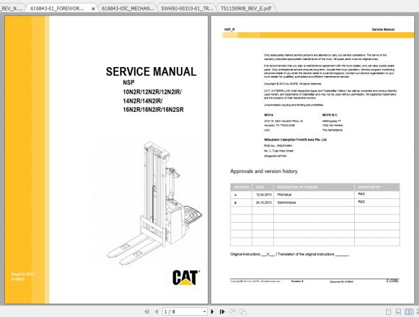 Caterpillar Lift Truck NSP12N2IR Service Manuals 1