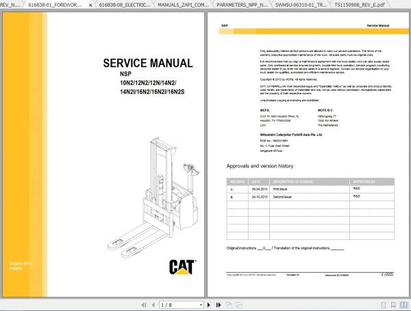 Caterpillar Lift Truck NSP14N2I Service Manuals 1
