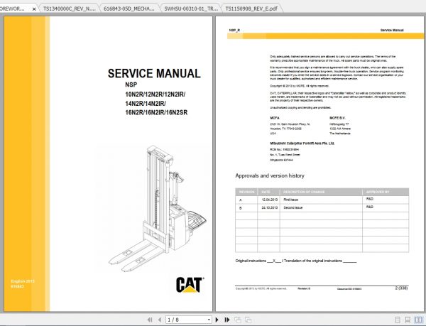 Caterpillar Lift Truck NSP16N2IR Service Manuals 1