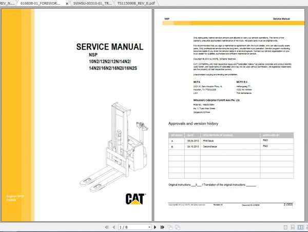 Caterpillar Lift Truck NSP16N2I Service Manuals 1