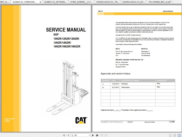 Caterpillar Lift Truck NSP16N2R Service Manuals 1
