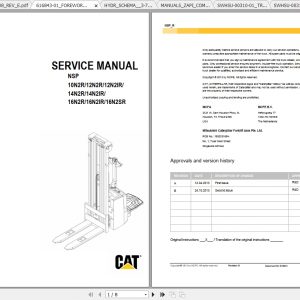 Caterpillar Lift Truck NSP16N2SR Service Manuals 1