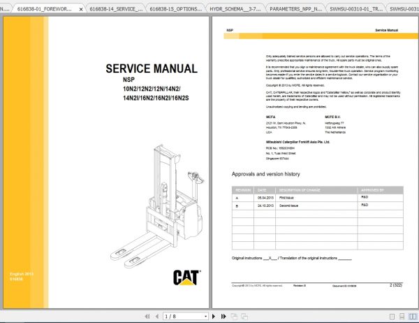 Caterpillar Lift Truck NSP16N2 Service Manuals 1