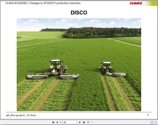 Claas Agricultural Disco Volto Liner Cargos Training DocumentEN 1