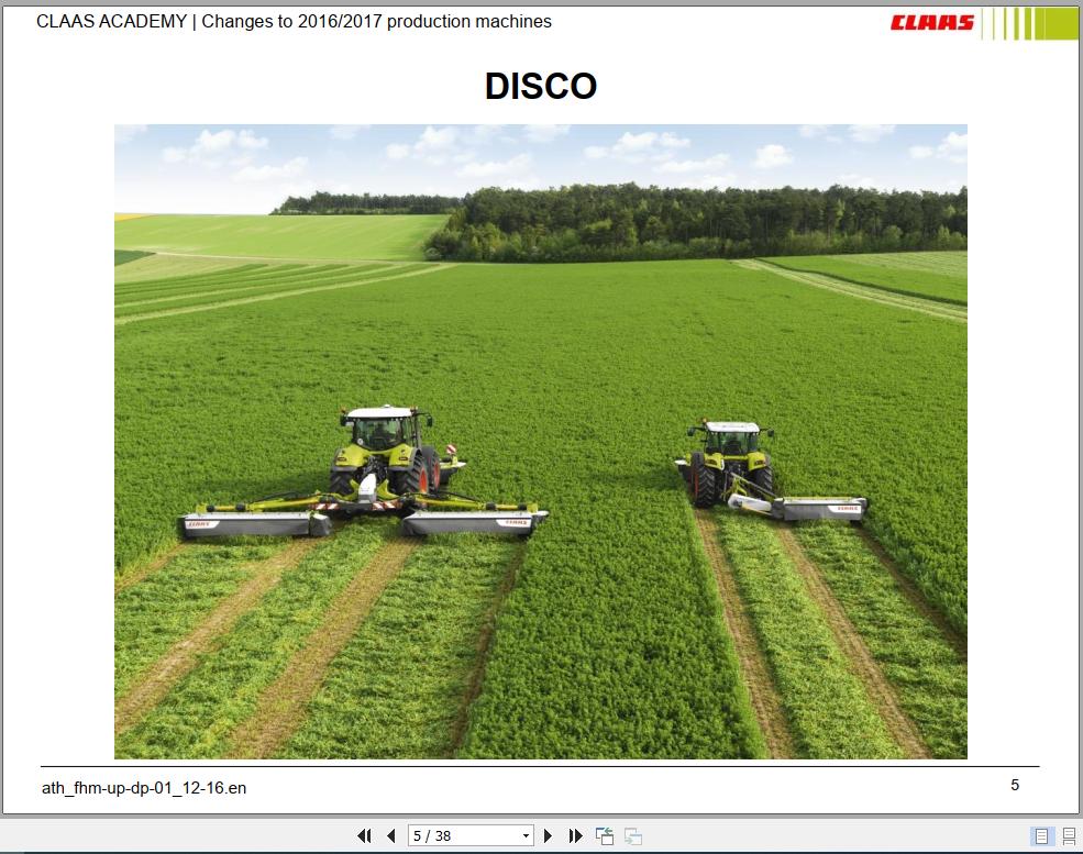 Claas Agricultural Disco Volto Liner Cargos Training DocumentEN 1