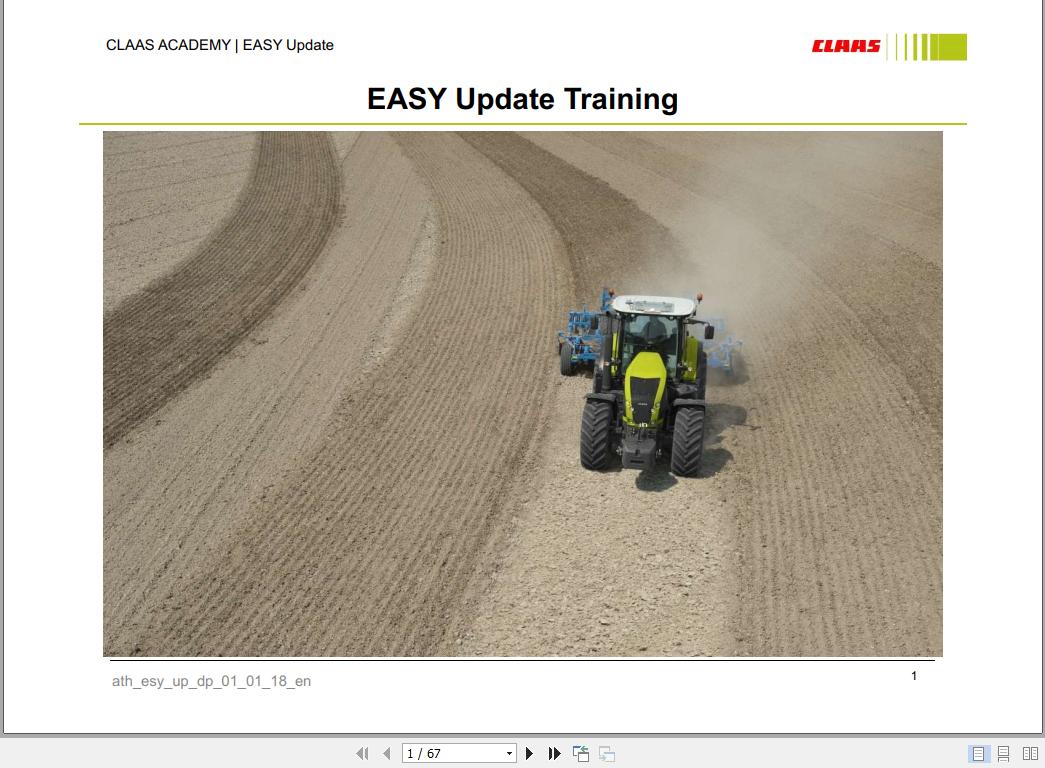 Claas Agricultural EASY Update Trainining Documenten 1