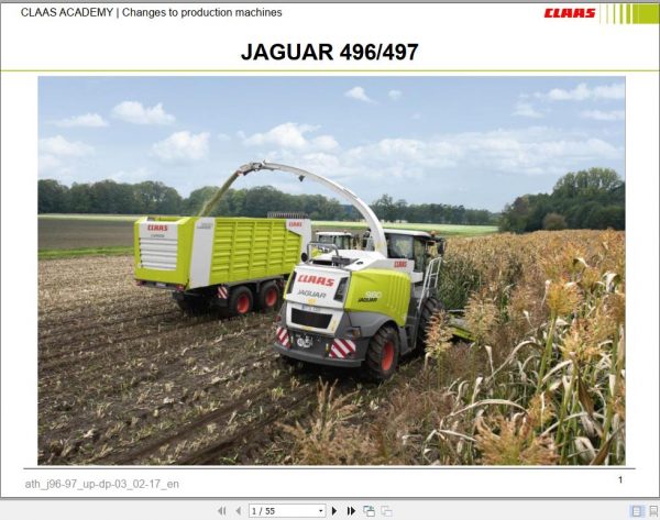 Claas Agricultural Jaguar 496497 Training Document 1