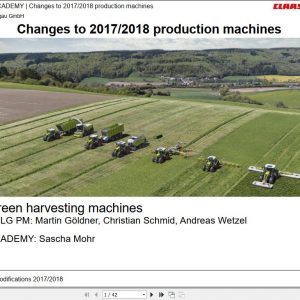 Claas Agricultural Production Machinines Training Documenten 1