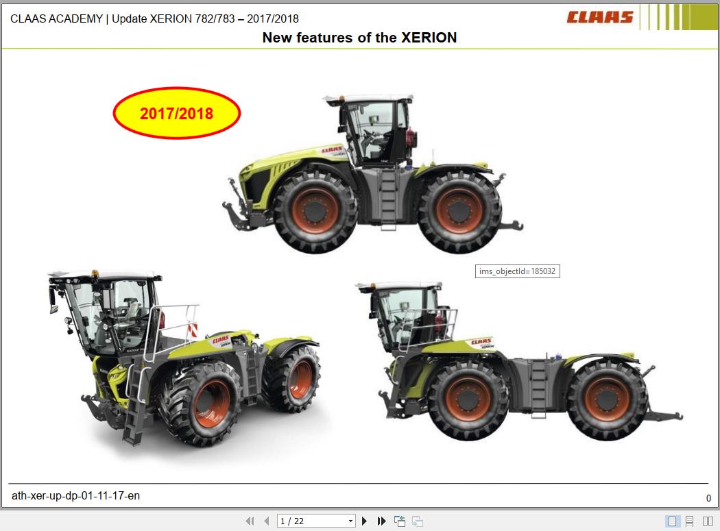 Claas Agricultural XERION 5000 4500 4000 Training Documenten 1