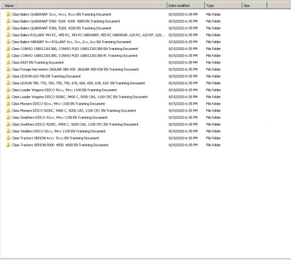 Class Agricultural Full Models PDF DVD Manuals 9