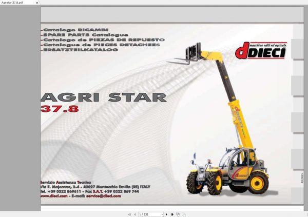DIECI Agri Star 378 Spare Parts CatalogAXL0065 1