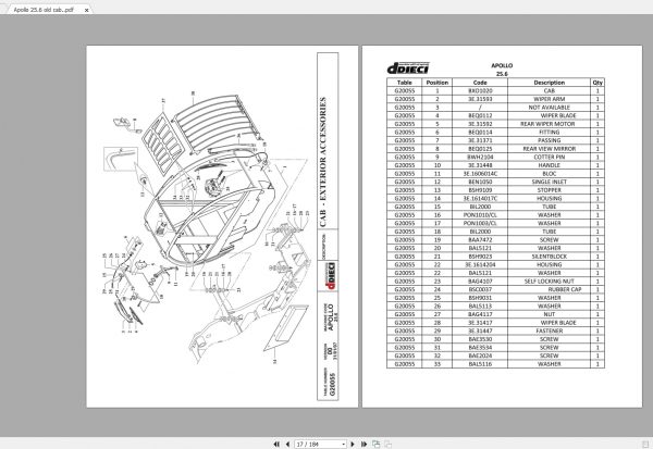 DIECI Apollo 256 Spare Parts Catalog 2