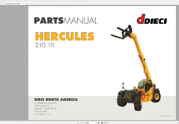DIECI Hercules 21010 Spare Parts Catalog 1