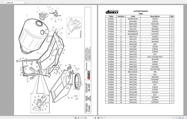 DIECI L 3500 Spare Parts CatalogAXL2000 2