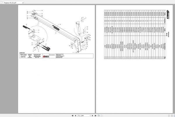 DIECI Pegasus 4025 Spare Parts CatalogAXL0057 2