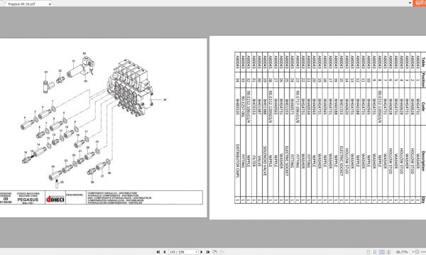 DIECI Pegasus 6016 Spare Parts CatalogAXL0052 3